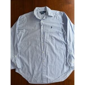 Polo Ralph Lauren "Andrew" Fit Men's XL Long Sleeve Shirt Blue Mini-Check